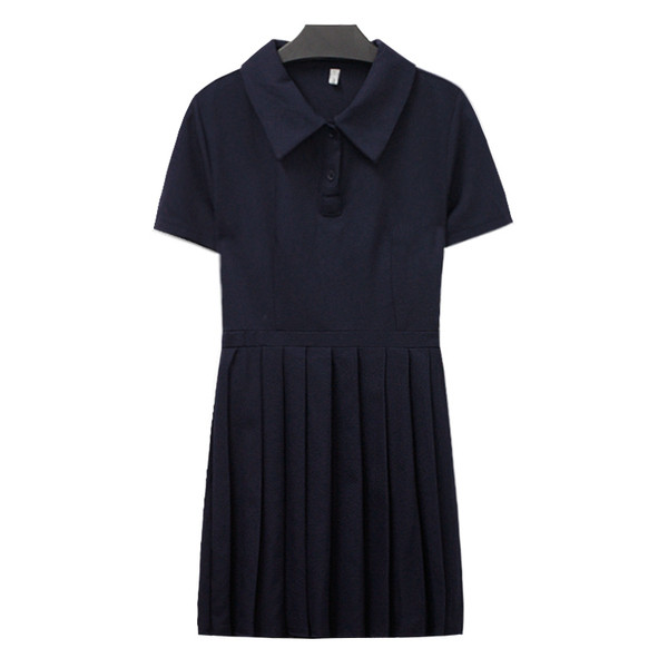 Alkalmi női ruha gallérral, fekete színben