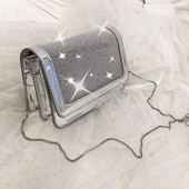 Új modell elegáns női táska kövekkel fekete és ezüst színben