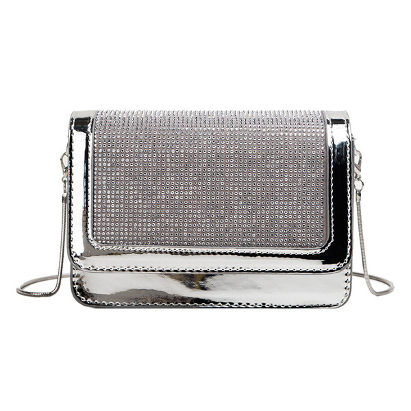 Új modell elegáns női táska kövekkel fekete és ezüst színben