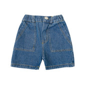 Gyerek rövid farmernadrág fiúknak zsebbel és gombbal