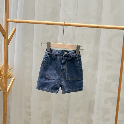Gyerek rövid farmernadrág fiúknak zsebbel és gombbal