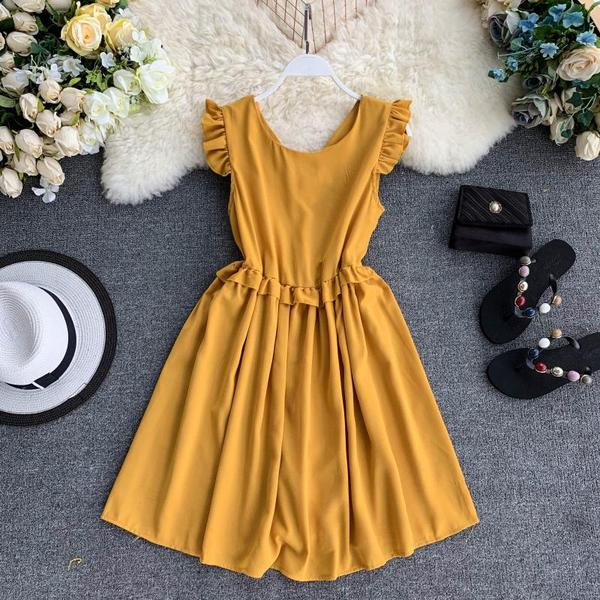 Rochie casual de dama cu maneci scurte in diferite culori