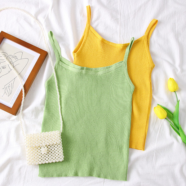 Maieu modern de damă în patru culori cu bretele subțiri