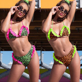 Costum de baie modern cu model leopard în două culori