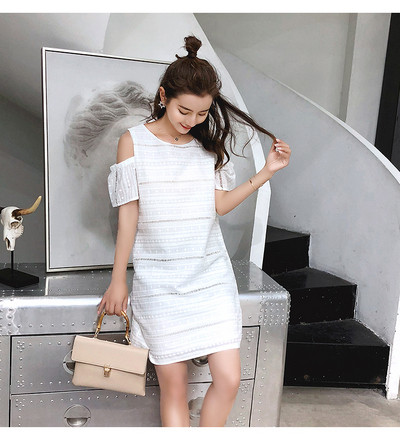 Rochie elegantă casual de damă în alb