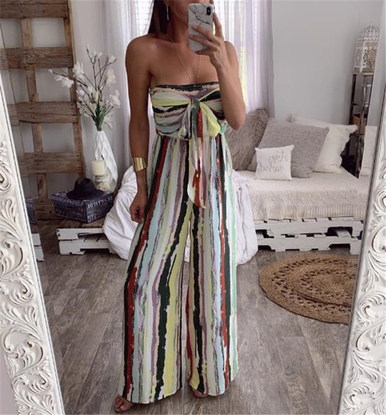 Salopeta de dama stilata in dungi cu cravate - model lat