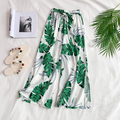 Modern női nadrág magas derékkal, virágmotívummal, négy színben