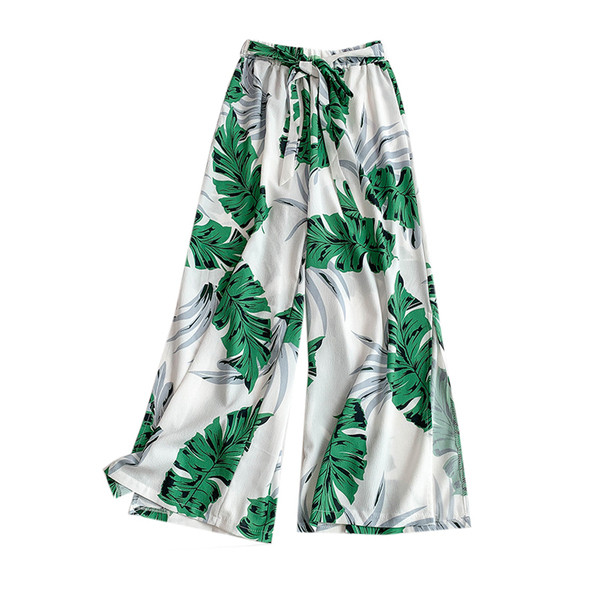 Modern női nadrág magas derékkal, virágmotívummal, négy színben