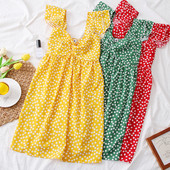 Rochie de dama colorata cu puncte in trei culori