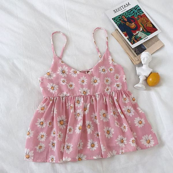 Napi női felső, virágmintával és vékony pántokkal