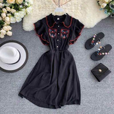 Rochie moderna de dama in mai multe culori cu broderie