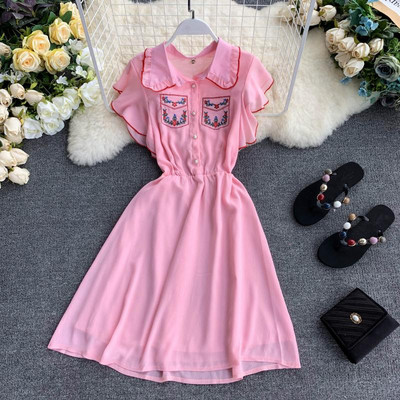 Rochie moderna de dama in mai multe culori cu broderie