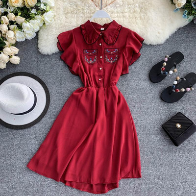 Rochie moderna de dama in mai multe culori cu broderie