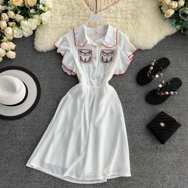 Rochie moderna de dama in mai multe culori cu broderie