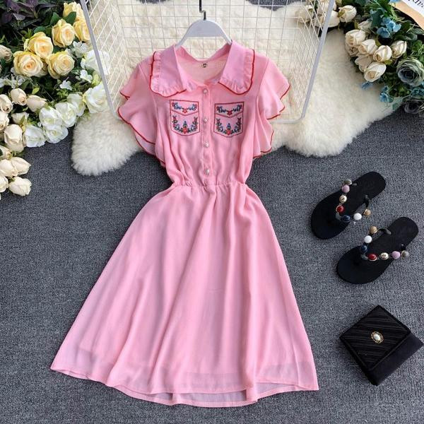 Rochie moderna de dama in mai multe culori cu broderie