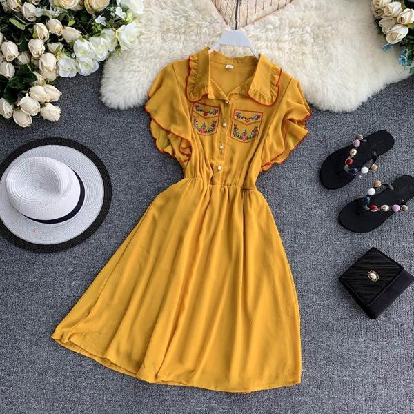 Rochie moderna de dama in mai multe culori cu broderie