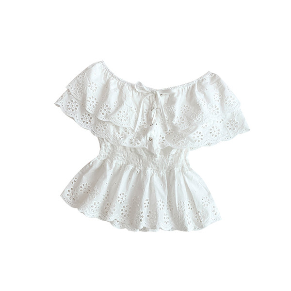 Bluză de damă modernă cu cravate în alb