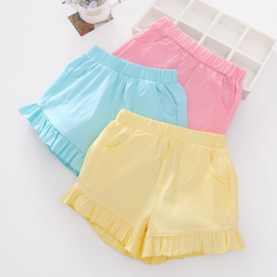 Детски къси панталони за момичета в три цвята с джобове