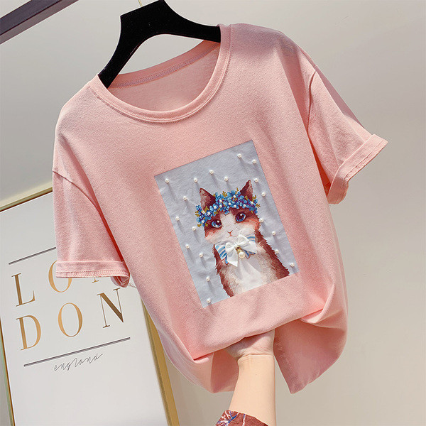 Női alkalmi póló rátéttel, négy színben