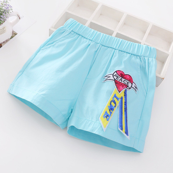 Pantaloni scurți pentru copii în trei culori cu paiete - pentru fete