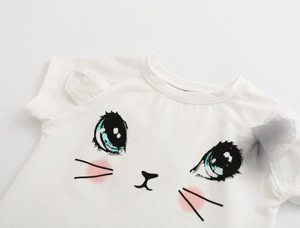 Gyerekkészlet két színben, két részből - póló és szoknya