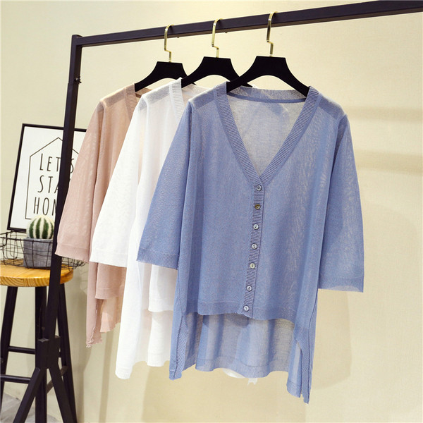 Vesta dama primavara model asimetric cu maneci 3/4 in mai multe culori