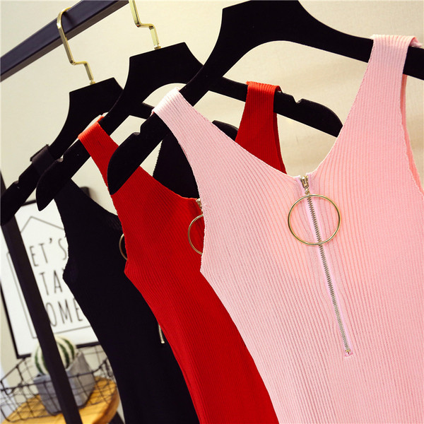 Stílusos női ruha Vékony modell cipzárral több színben