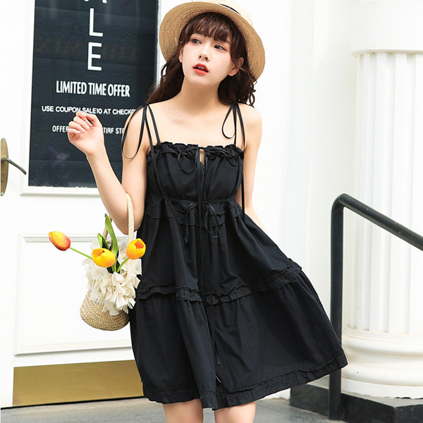 Rochie de vara cu bretele de culoare neagra