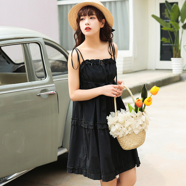 Rochie de vara cu bretele de culoare neagra