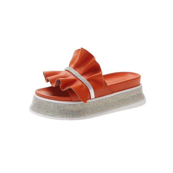 Stílusos női papucs műbőr kövekkel több színben