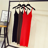 Κομψό γυναικείο φόρεμα Λεπτό μοντέλο με λεπτούς ιμάντες σε μαύρο, κόκκινο και καφέ χρώμα