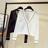 Vékony női mellény fehér és fekete színben