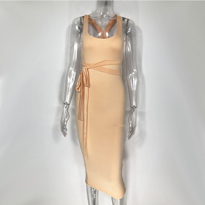 Rochie moderna de dama cu bretele late in doua culori