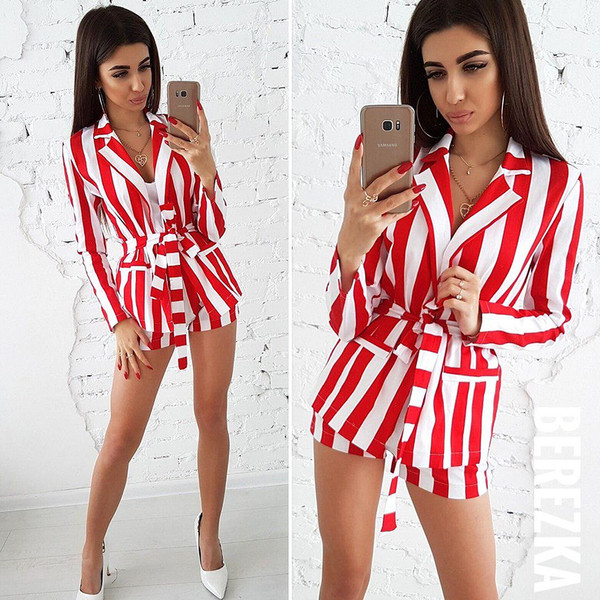 Női csíkos kabát + nadrág szett több színben