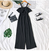 Stílusos női jumpsuit három szín csíkokkal