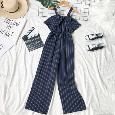 Stílusos női jumpsuit három szín csíkokkal