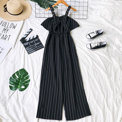 Stílusos női jumpsuit három szín csíkokkal