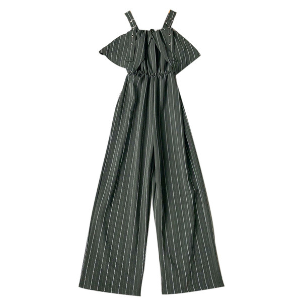 Stílusos női jumpsuit három szín csíkokkal