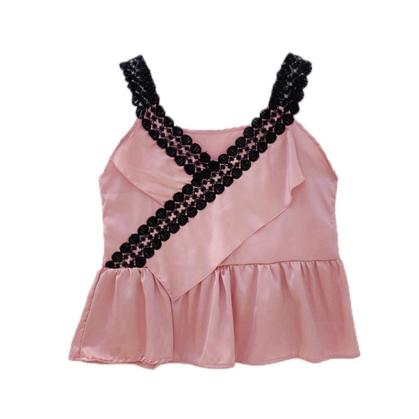 Szatén női felső V-nyakkal és csipkével több színben