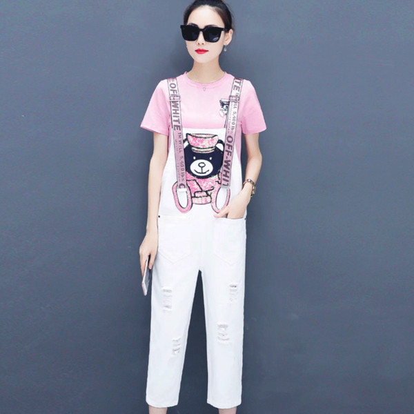 Set de dama modern din doua parti cu aplicatie de paiete