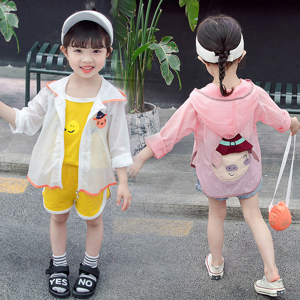 Gyerek tavaszi kabát fehér és rózsaszín színben - lányoknak