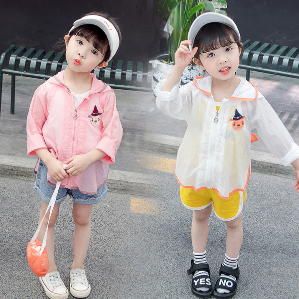 Gyerek tavaszi kabát fehér és rózsaszín színben - lányoknak