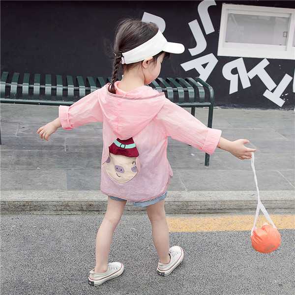 Gyerek tavaszi kabát fehér és rózsaszín színben - lányoknak