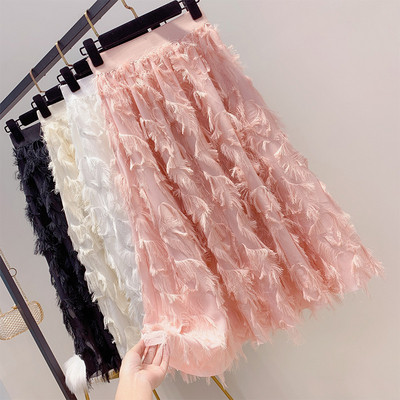 Дамска ежедневна пола с висока еластична талия в няколко цвята 