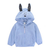 Gyermek tavaszi kabát lányoknak fehér és kék színben, 3D elemmel