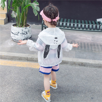 Gyermek tavaszi kabát lányoknak fehér és kék színben, 3D elemmel