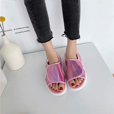 Sandale casual dama cu autocolant in trei culori