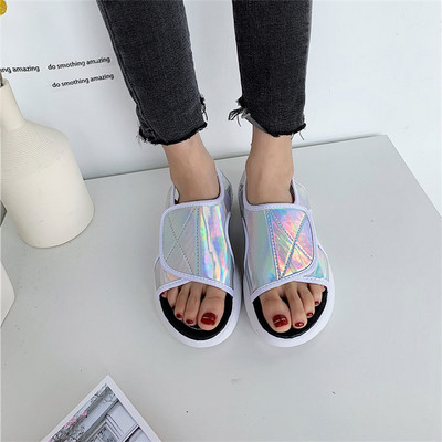 Sandale casual dama cu autocolant in trei culori