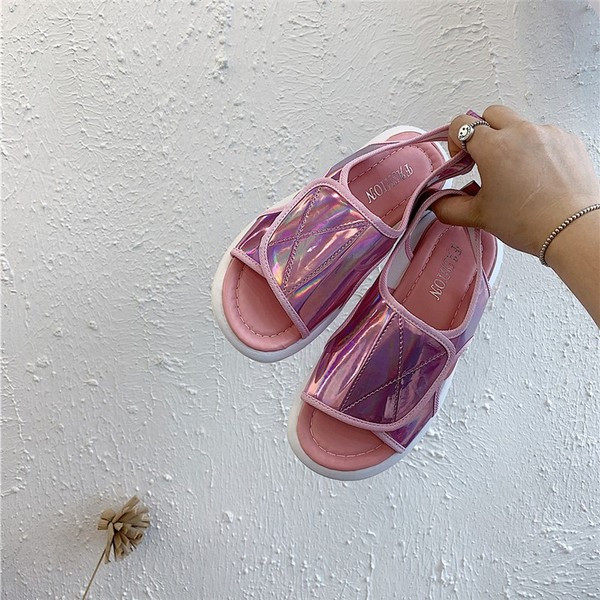 Sandale casual dama cu autocolant in trei culori