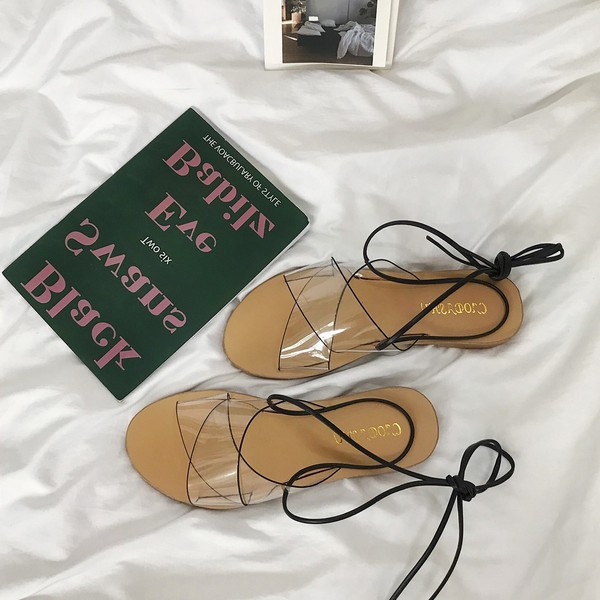 Alkalmi női szandál fűzős fekete és bézs színben